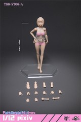 US 86TOYS 1/12 T86-ST06A Pale Skin Super Large Bust 6″ Female Figure Head Body