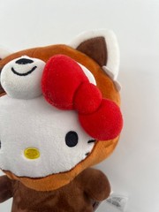 Hello Kitty By Sanrio Stuffed Plush Toy Dressed As Red Panda Bear With Bow