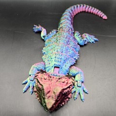 Bearded Dragon Lizard Articulated Figure 3D Printed Collectable Multi Color