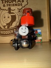 HARVEY ! THOMAS FRIENDS TRAIN WOODEN ! 2002 W/ CARD ! TOW TRUCK