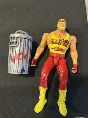 Vintage WCW 1999 Marvel Road Rebels Hulk Hogan Played Loose Figure W Trash Can