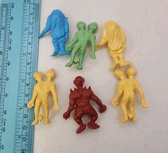 Vintage Terrible Monsters & Goblins Plastic Static Army Men Figure Lot Of 6