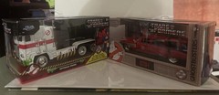 Jada Transformers X Ghost Busters(White)Optimus Prime & (Red) ECTO-1