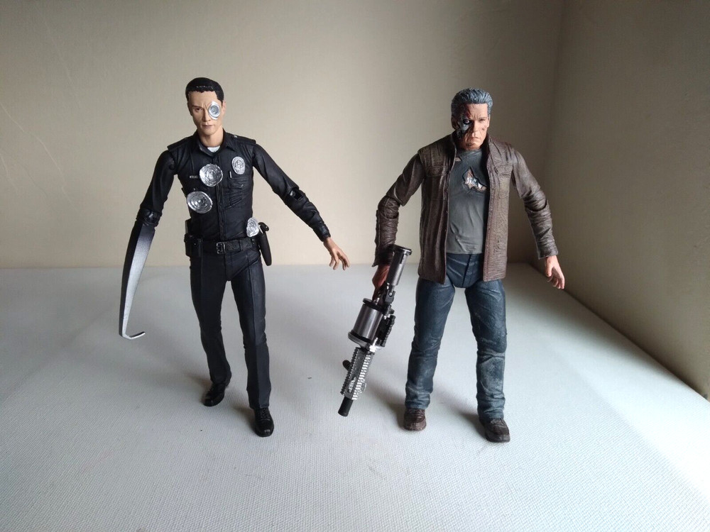 NECA Terminator Genisys T-800 & T-1000 Guardian Battle Damaged CUSTOM LOT U.S.A