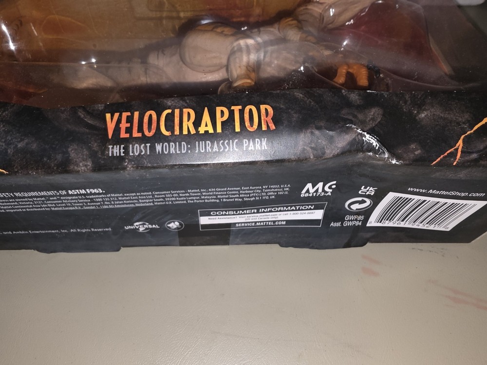 Jurassic World Amber Collection Velociraptor (Tiger) Edition JP2 6IN NIB