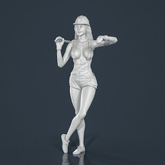 Unpainted Painted resin figurine. Woman girl service worker 1/18 1/24 1/43 1/32