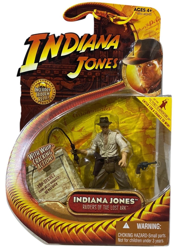 Indiana Jones Raiders of the Lost Ark Figure w Whip Cracking Action NEW 2008