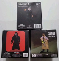 Lot Of 3 Culture Fly Horror Vinyl Figures LEATHERFACE GHOSTFACE MICHAEL MYERS…