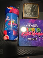 Super Mario Galaxy Movie limited edition Fleece Throw Blanket popcorn bucket AMC