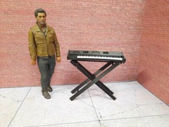 Keyboard with Stand Model Prop 1/10 scale Action Figure Dollhouse Accessory