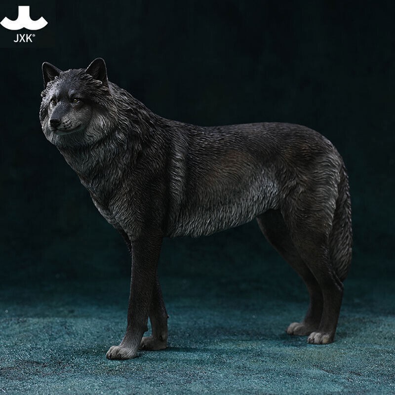 JXK 1/6 Arctic Wolf Model Canis Lupus Arctos Figure Wild Animal Collector Decor