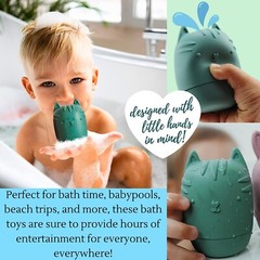 Mold Free Silicone Bath Bathtub Toys, Baby 6-12 Months, Toddlers 1-3, Non Toxic