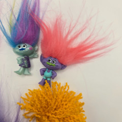 Trolls mini figures hard plastic Dreamworks DWA Lot Of 7 PVC Cake Toppers Toys