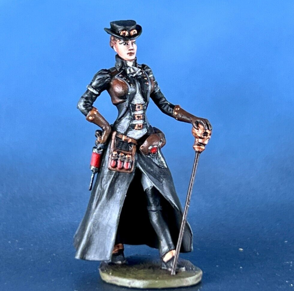 Action painted Figure Steampunk Lady Plague Doctor 40mm Resin soldiers