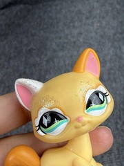 Littlest Pet Shop Beige Glitter Cat #626 Figure Hasbro 2007 LPS Collectible