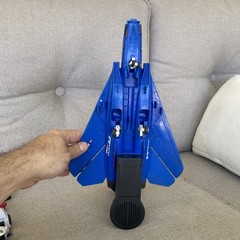 VTG 1989 Hasbro Flying Fighters? Blue Navy Jet Plane WORKS RARE HTF