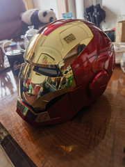 Iron Man Gold MK5 Helmet Electronic Voice Activated Open&Close Mask Autoking