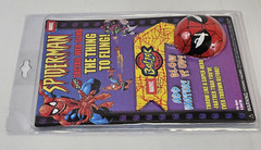 Vintage Spiderman Toy Web Shooter Water Ball 2001 Marvel Catpro Balzac NOS