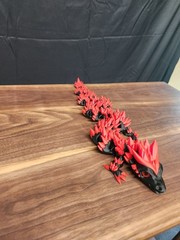 3D Printed Black and Red 24″ Crystal Dragon