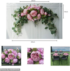 Wedding Arch Flowers, 30 Inch Rustic Artificial Floral Swag for Door Lintel, Gre