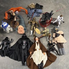 Lot Of 12 Star Wars Lucas Films Hasbro 1992-2002 Darth Vader Obi Wan R2-D2 Vint