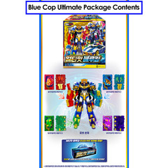 Metal Cardbot Blue Cop Series S W Trinity Ultimate Transforming Robot Toy Figure