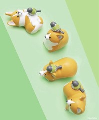 Kogimaruke Mascot Figures Corgi & Bird Quailia Gachapon (Full 4-Set)