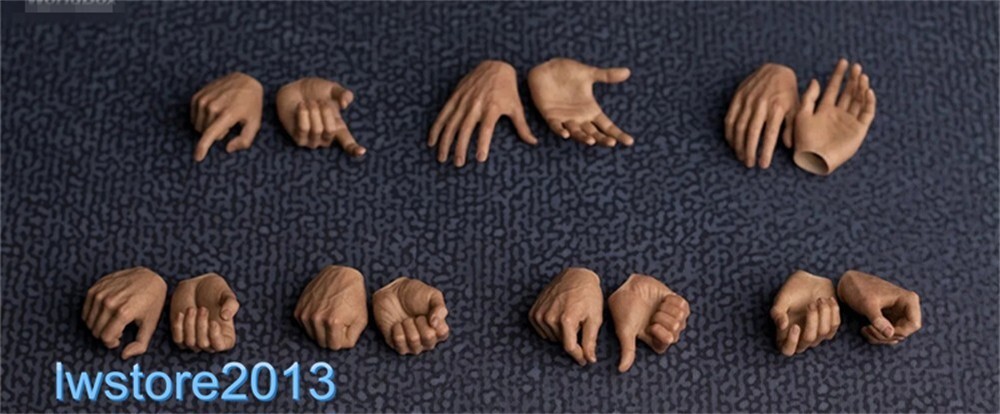 US 7 Pairs 1/6 Hands Shape Model For 12″ Male Worldbox Action Figure Body Toys