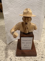 R. Lee Ermey ( “The Gunny”) Military Bust Figurine on Wood Base