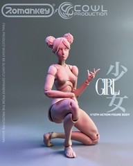 Romankey X COWL 1/12 Sexy Girl Action Figure Female Body Flexible 6″ Doll w/Head