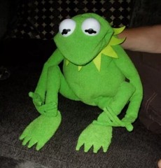 KERMIT FROG FULL BODY HAND PUPPET PROFESIONAL PUPPET Wired Hands,plus arm Rod