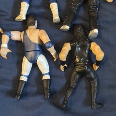 JAKKS WWF BCA Lot Bone Crunching Action Edge Owen Hart Jerry Lawler Dude Love