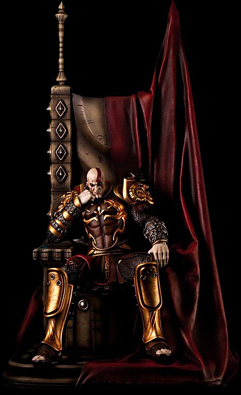 Gaming Heads Kratos On Throne With Ares Armor