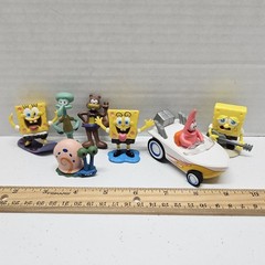 SPONGEBOB SQUAREPANTS FIGURE LOT – Squidward Sandy Gary Patrick Pull Back Car