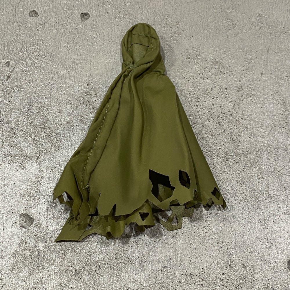 SU-375-HC-DG: 1/18 Dark Green Wired hooded cape for 3.75″ figures (No Figure)