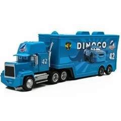 Disney Pixar Cars NO.42 Carl Weathers Mack Hauler Truck+Car 1:55 Diecast Toys~