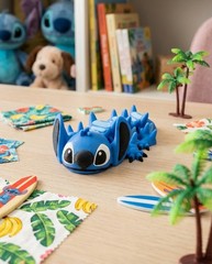Articulated Blue Alien Dragon Figure 3D Printed Fidget Toy Desk Decor