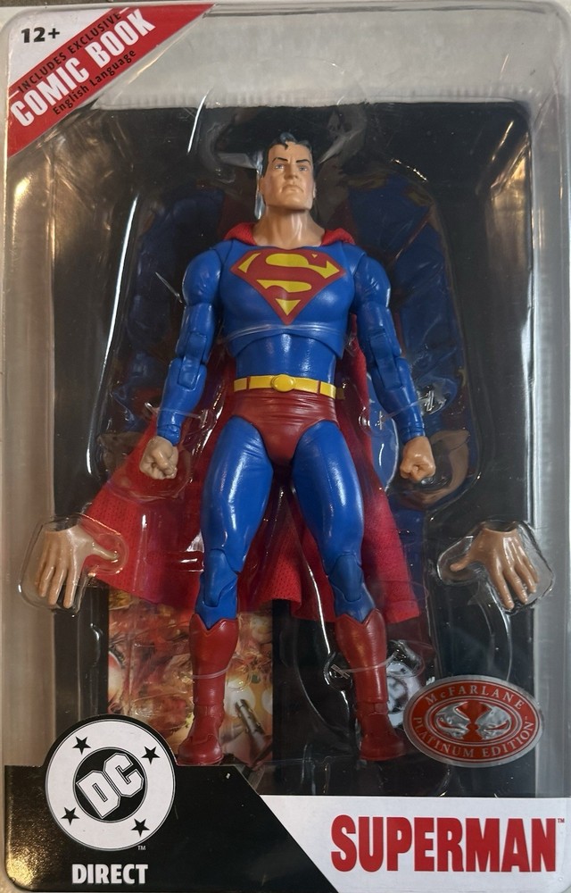 DC MULTIVERSE MCFARLANE SUPERMAN! PLATINUM CHASE! PAGE PUNCHER! FREE SHIPPING!