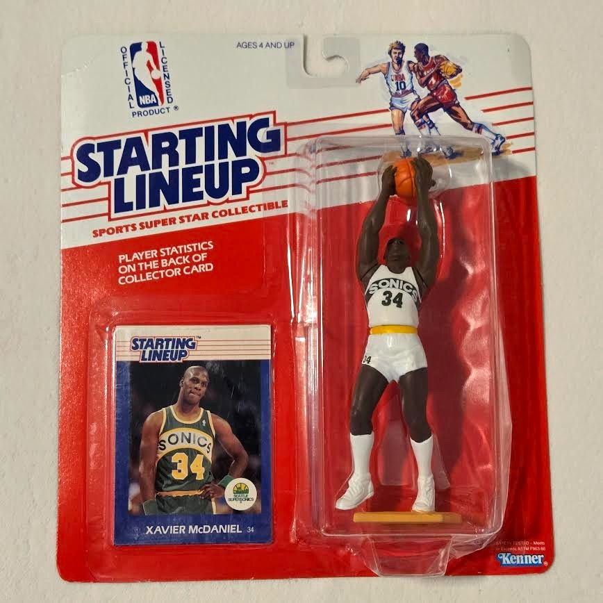 1988 XAVIER MCDANIEL SLU Starting Lineup NBA Seattle Supersonics