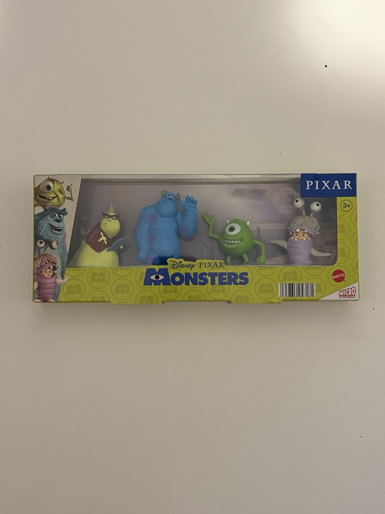 Disney Monster Pixar Set of 4 Figures 2″-3″ Mattel Micro Collection Toys AGES 3+