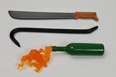 MARVEL LEGENDS RIOT MOB WEAPONS CROWBAR MACHETE MOLOTOV COCKTAIL FIGURE PARTS