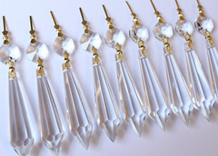 H&D 15Pcs Large Clear Crystal Chandelier 60Mm Icicle U-Drop Prisms Lamp Parts Br