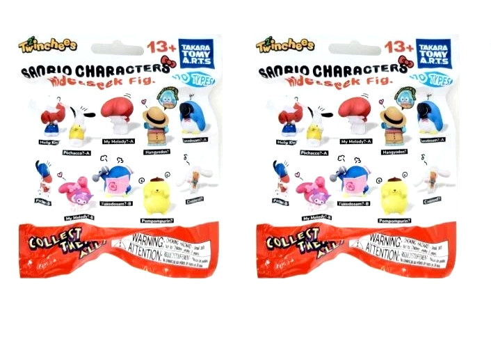 Twinchees Sanrio Characters Hide + Seek 2″ Figures – Lot of 2 Blind Bags Sealed