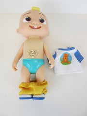 CoComelon Official Deluxe Interactive JJ Doll with Sounds Peas Spoon Clothes
