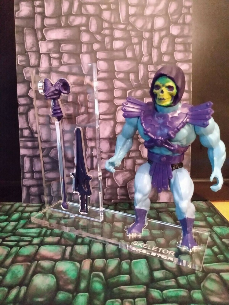 MOTU Skeletor Acrylic Base Set / Stand ** No Action Figure Included **