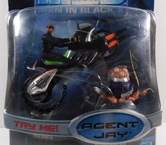 2002 Hasbro Men in Black 2 AGENT JAY with Alien Pursuit Cycle, Action Fig. New