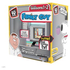 Tiny TV Classics Family Guy Real Working Mini Television Season 1 & 2 Clips NIB