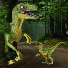 Dinosaur Toy Set 15.6 Inch Velociraptor Action Figure for Kids Boys Girls