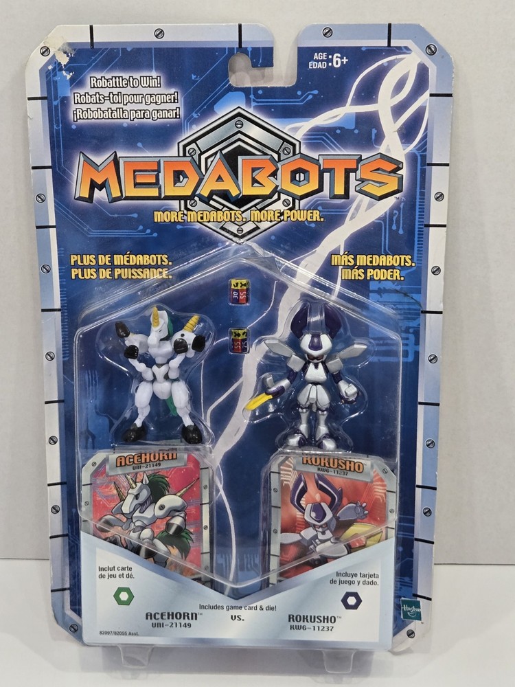 Vintage Rare Hasbro 2002 Medabots Acehorn Vs Rokusho Action Figure New