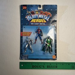 Heavy Metal Heroes Marvel Spiderman, Dr. Doom die cast metal 1999 NEW